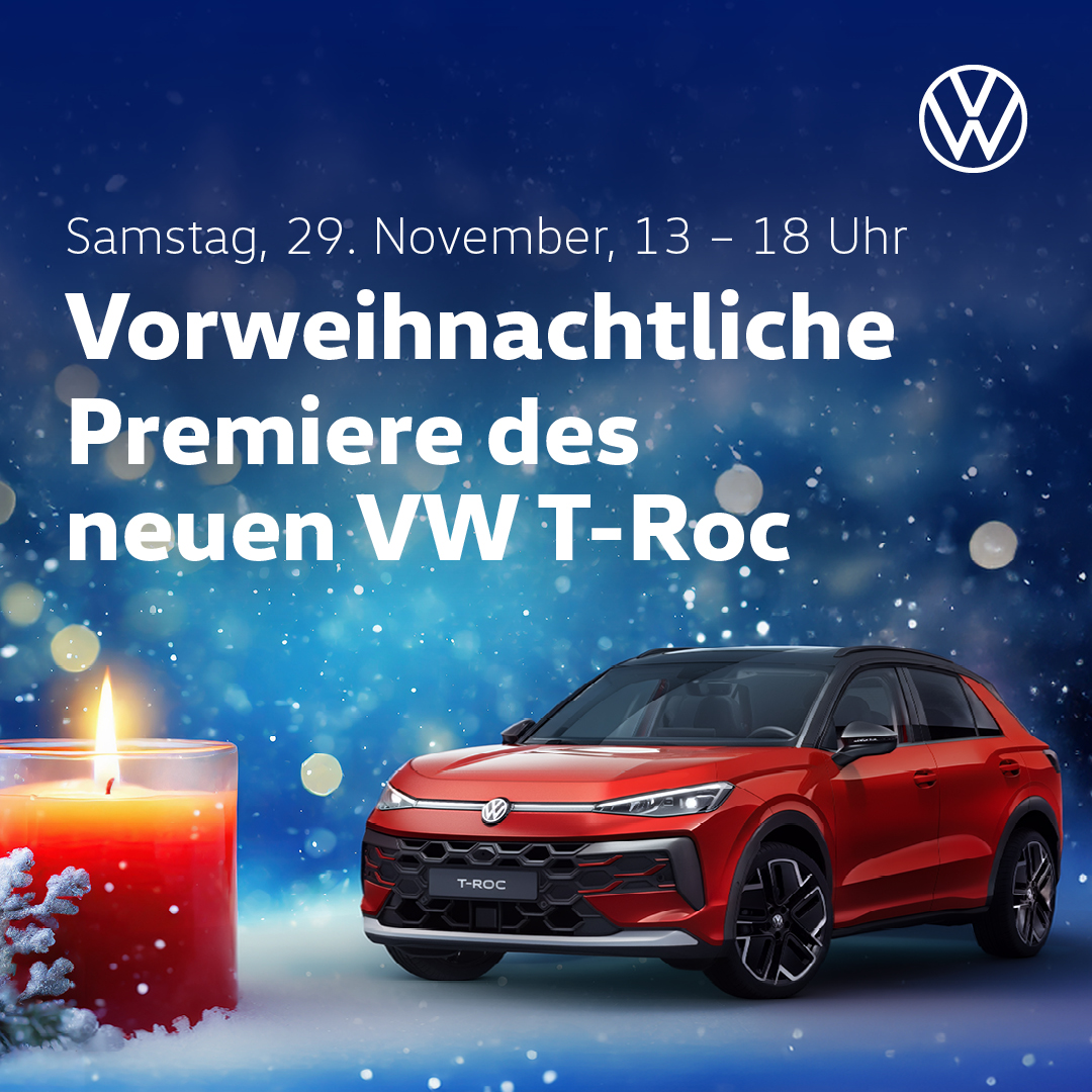HEADER MOBILE T-Roc Premiere 1. Adv. WE in Vorweihnachtsstimmung